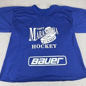 Vintage 1997 Hockey Jersey‎ Mens XL Maranatha Camp Bauer Blue XL 90's #93